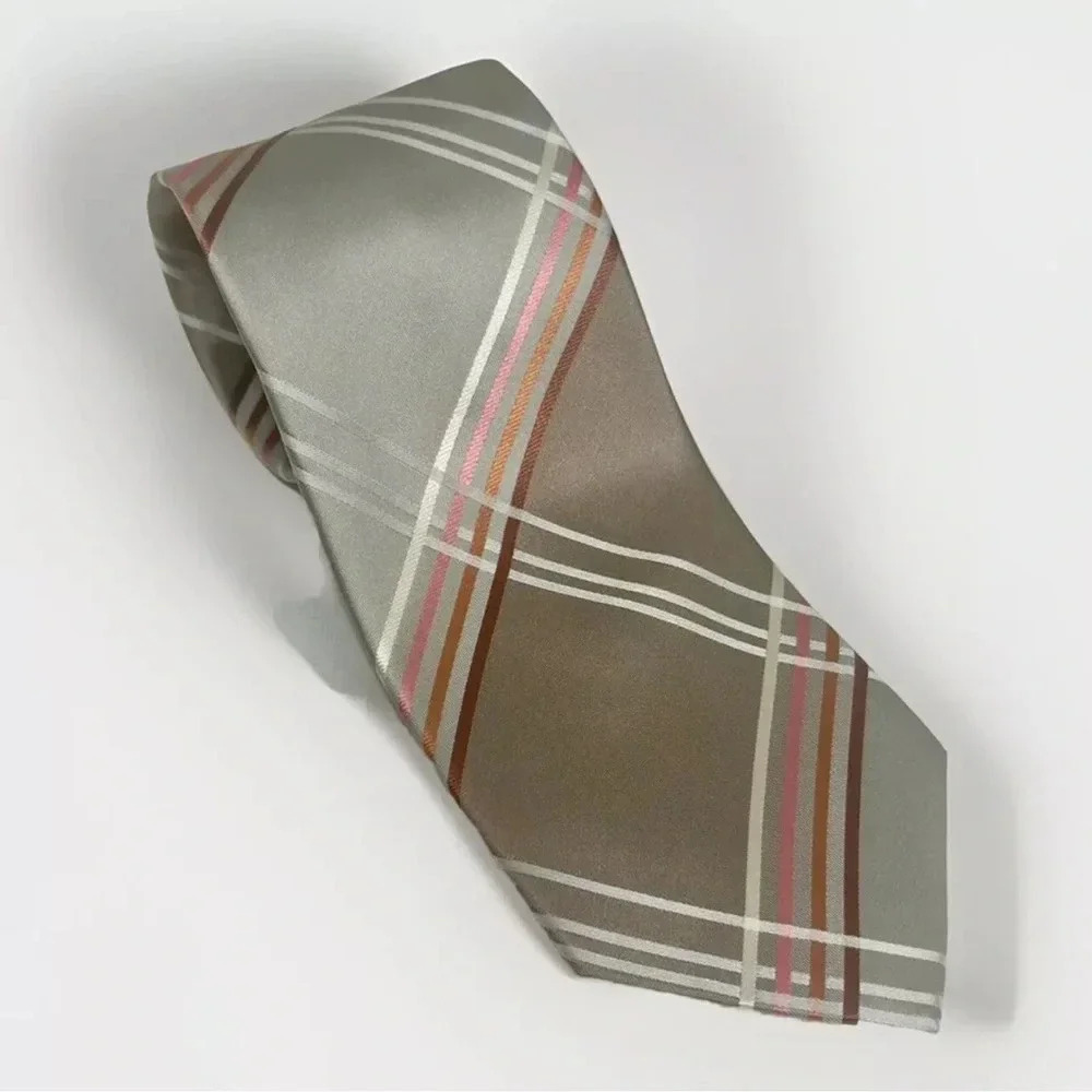 NWT Van Heusen Mens Formal Necktie 57"Lx3"W Gray Beige Neck Tie